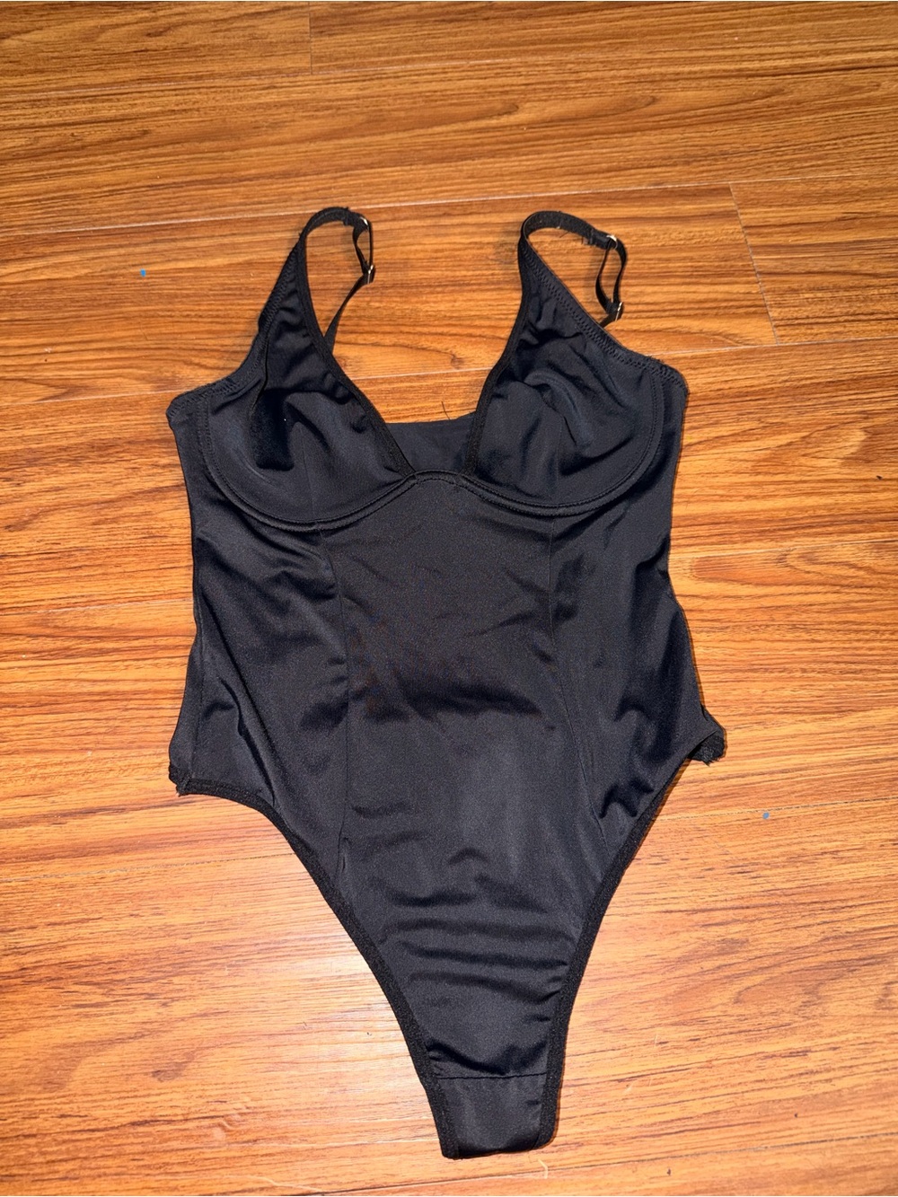 Black Women's Bodysuit with Adjustable Straps